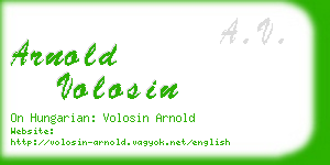 arnold volosin business card